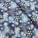 Tissu Coton Noël Imprimé Flocons Marine 