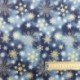 Tissu Coton Noël Imprimé Flocons Marine 