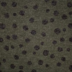 Tissu Maille Tricot Imprimée Pois Kaki