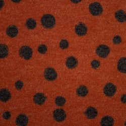 Tissu Maille Tricot Imprimée Pois Cognac