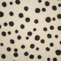 Tissu Maille Tricot Imprimée Pois Ecru