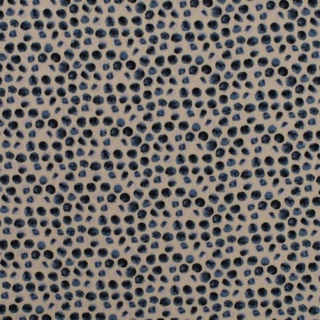 Tissu Viscose Imprimé Pois Jeans 