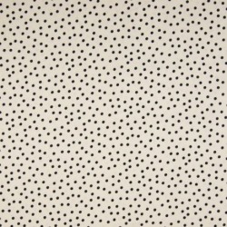 Tissu Viscose Imprimé Pois Ecru