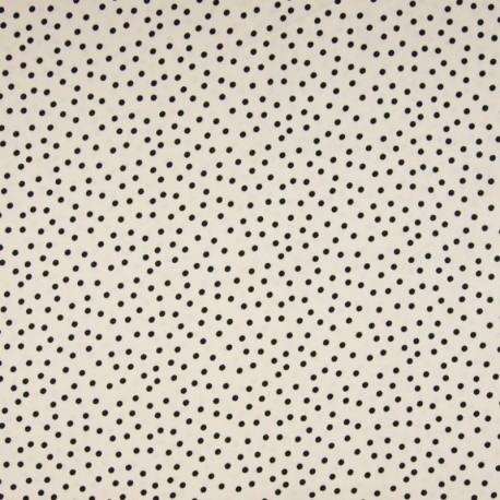 Tissu Viscose Imprimé Pois Ecru