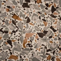Tissu Viscose Imprimé Galets Beige