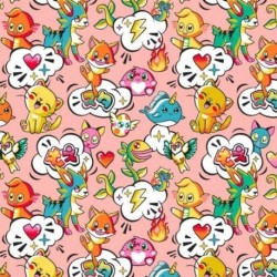 Tissu Cartoon Imprimé Rose 