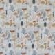 Tissu Cretonne Imprimé Champignons Blanc
