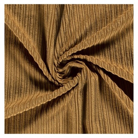 Tissu Velours Grosse Cote Moutarde 