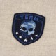 Ecusson blason tête de mort - Fond marine