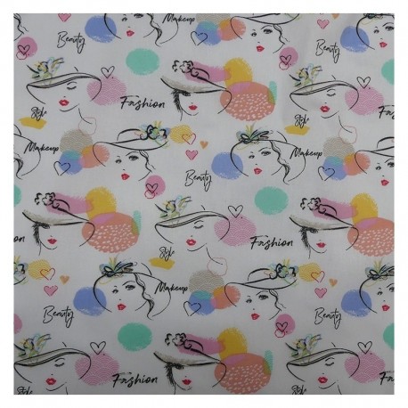 Tissu Blush Imprime Multicolore