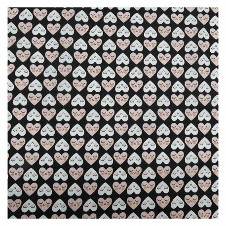 Tissu Chouchou Imprime Noir
