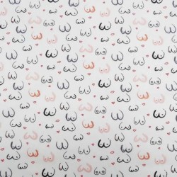 Tissu Imprimé Nipples Blanc