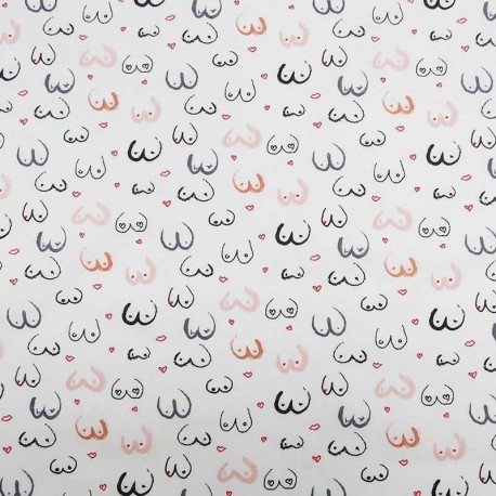 Tissu Imprimé Nipples Blanc