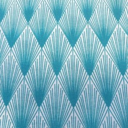 Tissu Imprimé Plumette Turquoise