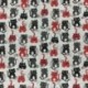 Tissu Cretonne Kitty Gris rouge 