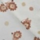 Tissu Polaire Imprimé Lions Blanc 