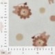 Tissu Polaire Imprimé Lions Blanc 
