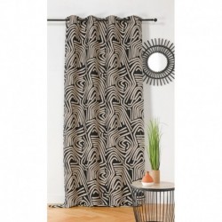 Tissu Nairobi Jacquard Noir ecru 