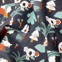 Tissu Cretonne Imprimé Bold Safari Bleu 