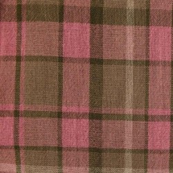 Tissu Tissé Teint Carreaux Fibres Recyclées Rose