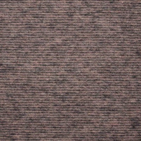 Tissu Jersey Cotelé Gris Terre