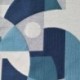 Tissu Jacquard Curvy Bleu