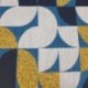 Tissu Jacquard Géometrique Bleu jaune 
