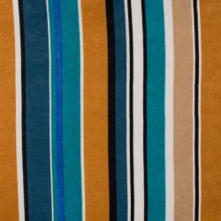 Tissu Poly Satin Imprimé Rayure Pétrole