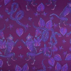 Tissu Tombé Soie Imprimé Violet