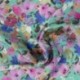 Tissu Tombé Soie Imprimé Floral Amande 