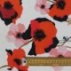 Tissu Viscose Imprimé Ecru Coquelicot