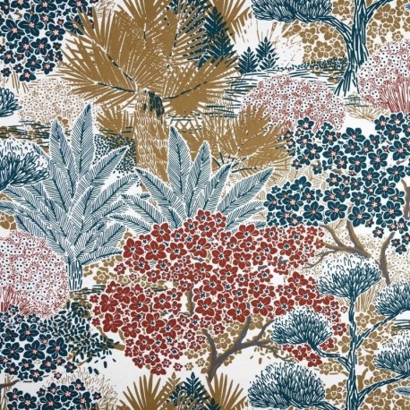 Tissu Demi Natte Mako Petrole Grande Largeur