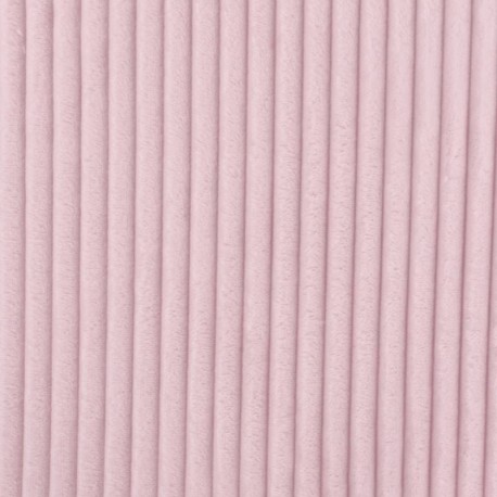 Tissu Polaire Microfibre Cotelée Rose Clair 