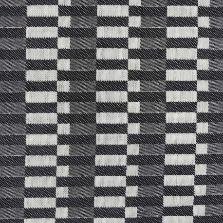 Tissu Jacquard Géometrique Noir