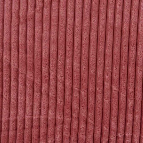 Tissu Polaire Microfibre Cotelée Terracotta