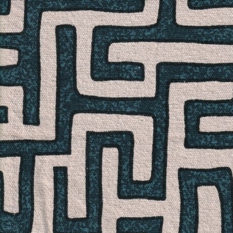 Tissu Toile Lourde Raffia Indigo 