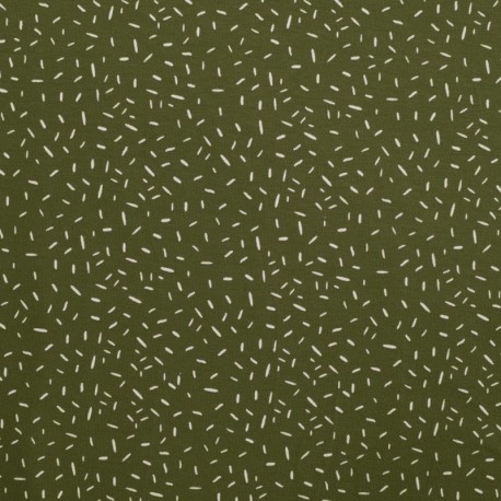 Tissu Jersey Coton Confetti Vert Army 