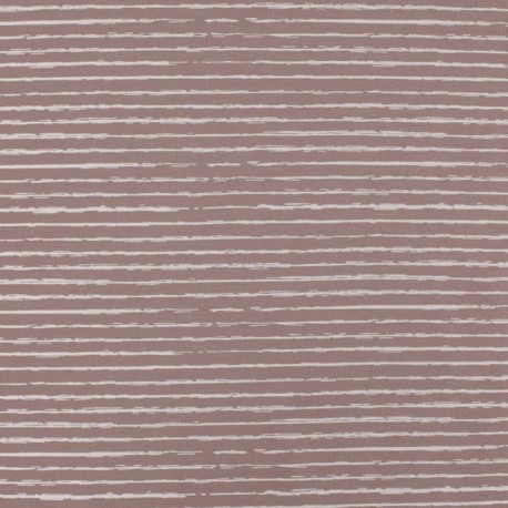 Tissu Jersey Coton Rayures Rose Clair 