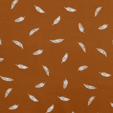 Tissu Jersey Coton Plume Caramel 