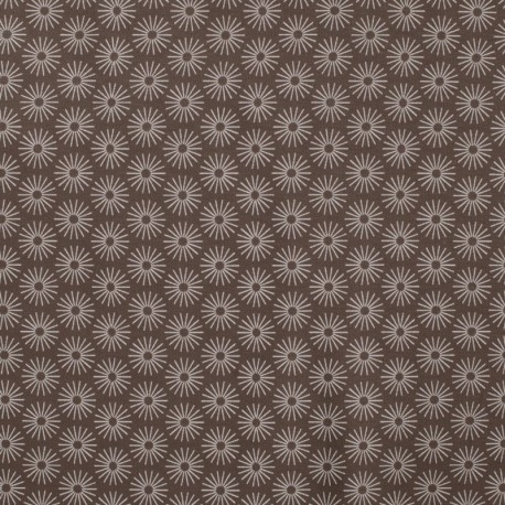 Tissu Jersey Coton Parapluie Marron 
