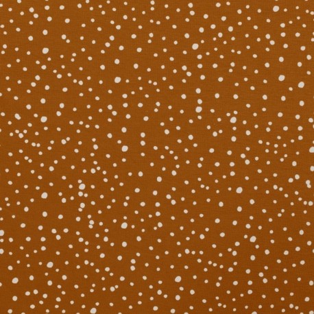 Tissu Jersey Coton Pois Caramel