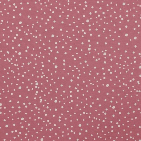 Tissu Jersey Coton Pois Rose