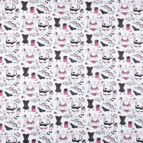 Tissu Imprimé Culotte Fuchsia 