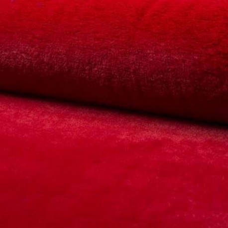 Tissu Fausse Fourrure Microfibre Castorini Rouge 