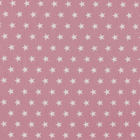Tissu Imprime Etoile Rose