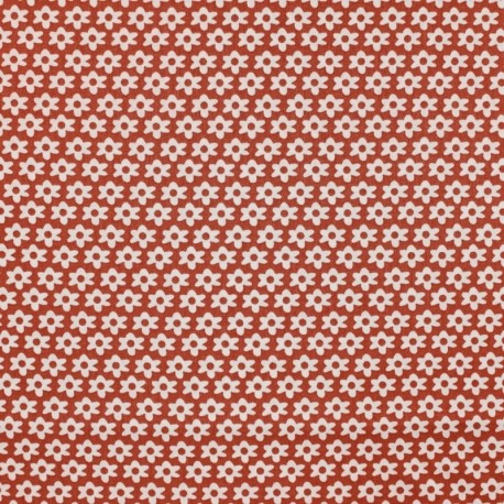 Tissu Imprimé Floralie Terracotta