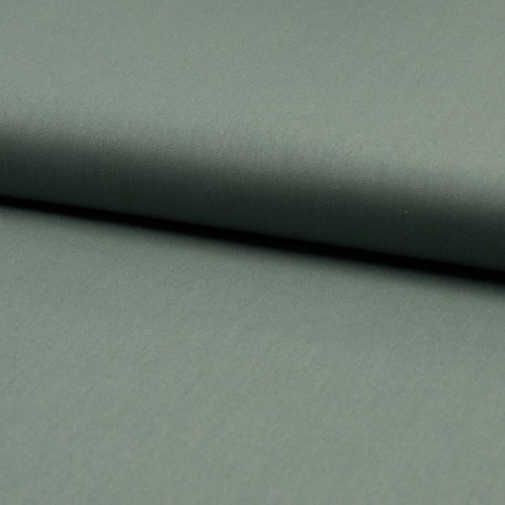 Tissu Popeline Unie Bio Vert De Gris