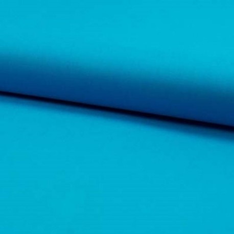 Tissu Popeline Unie Bio Turquoise