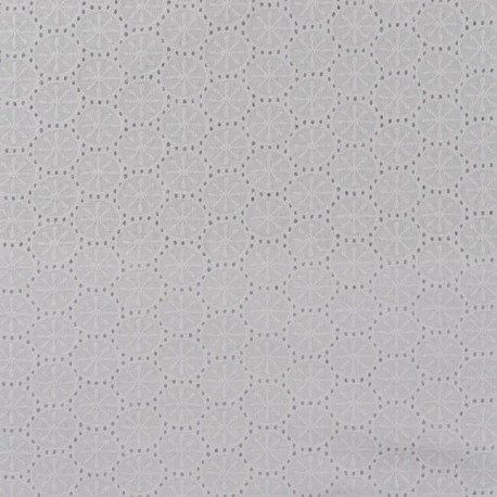 Tissu Broderie Anglaise Rosace Blanc