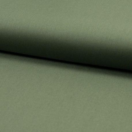 Tissu Popeline Unie Bio Army